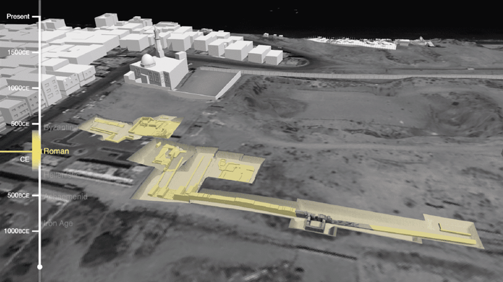 3D-Modell der Ausgrabungen in der antiken griechisch-römischen Stadt Anthedon. © Forensic Architecture, 2022