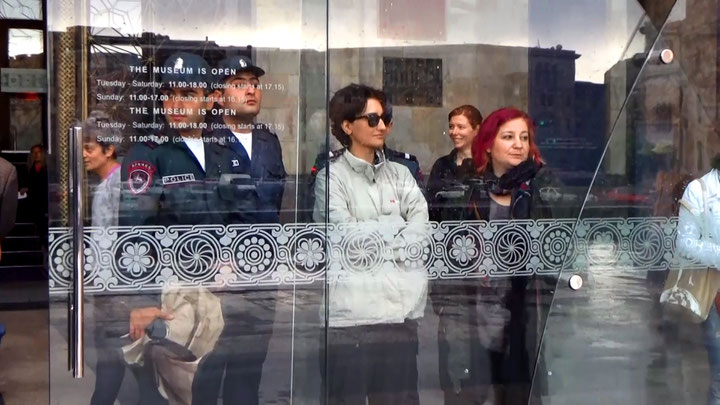 Anna Shahnazaryan et al., <i>Fountain Action. Police threaten Citizen with Psychiatric Ward</i>, 2016, still